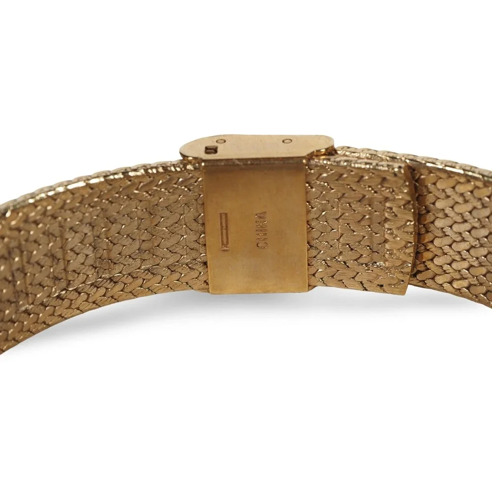 Sergio Valente Classic Quartz Watch Gold Tone Mesh Bracelet Swiss Parts Vintage